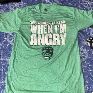 Marvel Men's Green Hulk Angry Graphic Tee